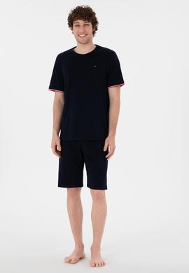 Erkek Bisiklet Yaka Lacivert Pijama Takımı - 50309477005