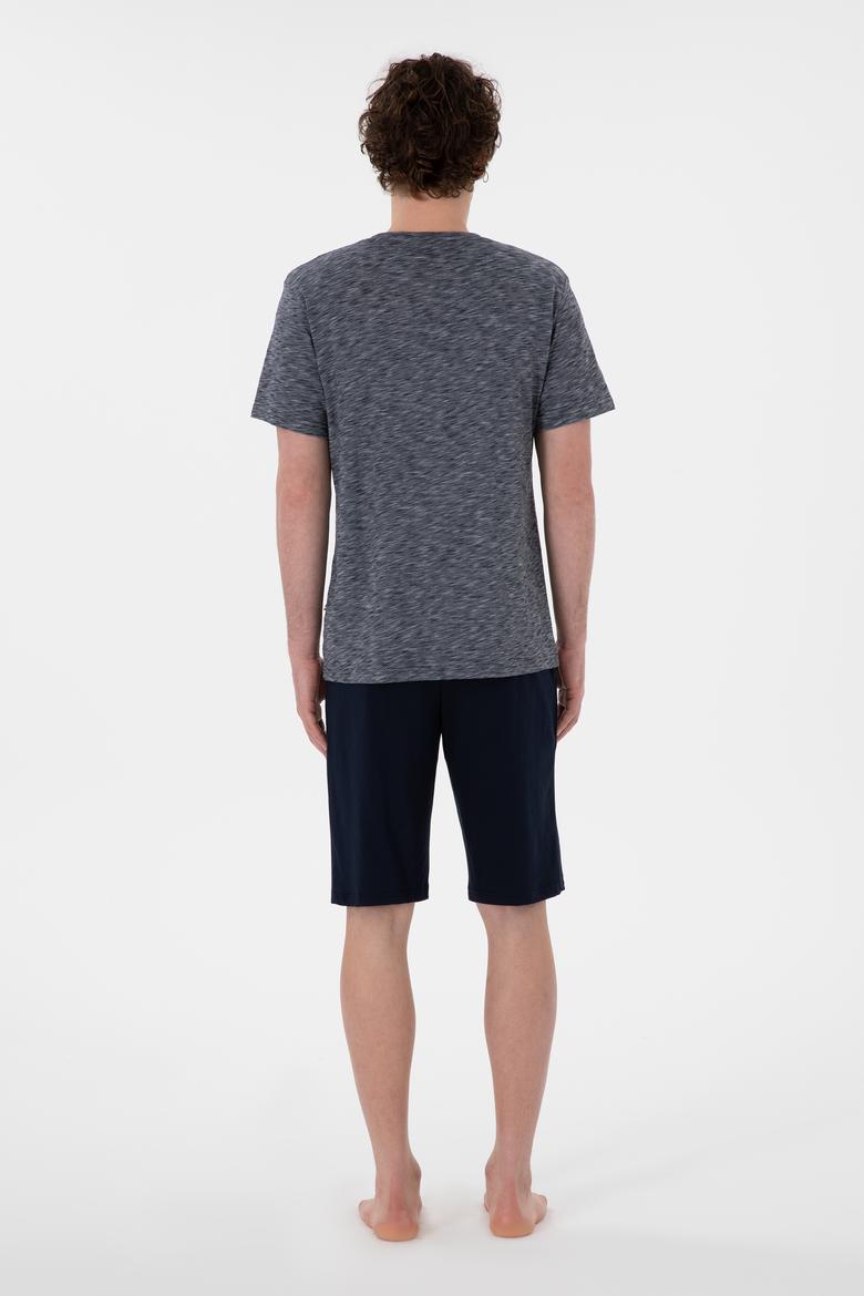 Erkek Bisiklet Yaka Lacivert Pijama Takımı - 50309274004