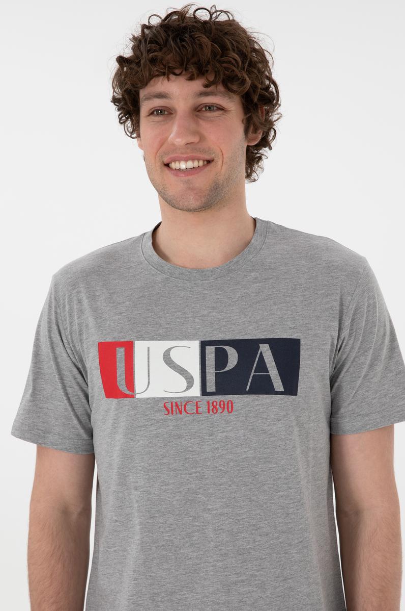 Erkek Bisiklet Yaka Gri Melanj Pijama Takımı