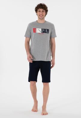 Erkek Bisiklet Yaka Gri Melanj Pijama Takımı - 50309821013