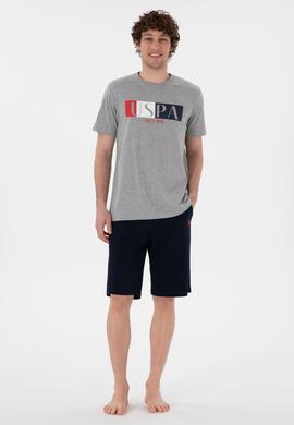 Erkek Bisiklet Yaka Gri Melanj Pijama Takımı - 50309821013