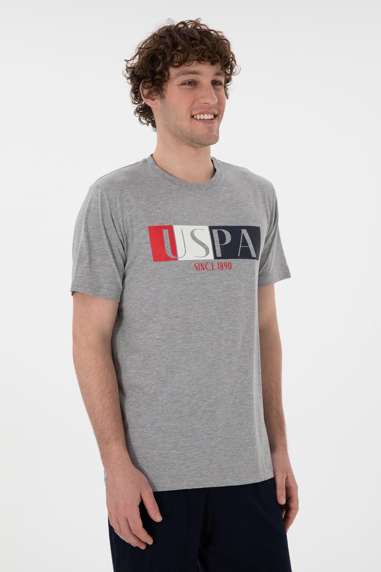 Erkek Bisiklet Yaka Gri Melanj Pijama Takımı - 50309821013