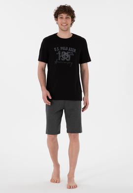 Erkek Bisiklet Yaka Siyah Pijama Takımı - 50309364004