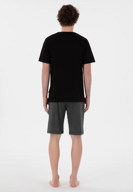 Erkek Bisiklet Yaka Siyah Pijama Takımı - 50309364004