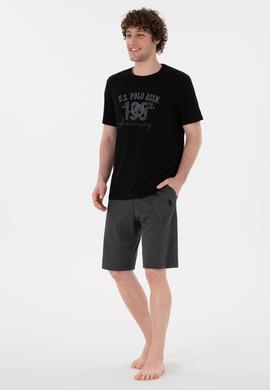 Erkek Bisiklet Yaka Siyah Pijama Takımı - 50309364004