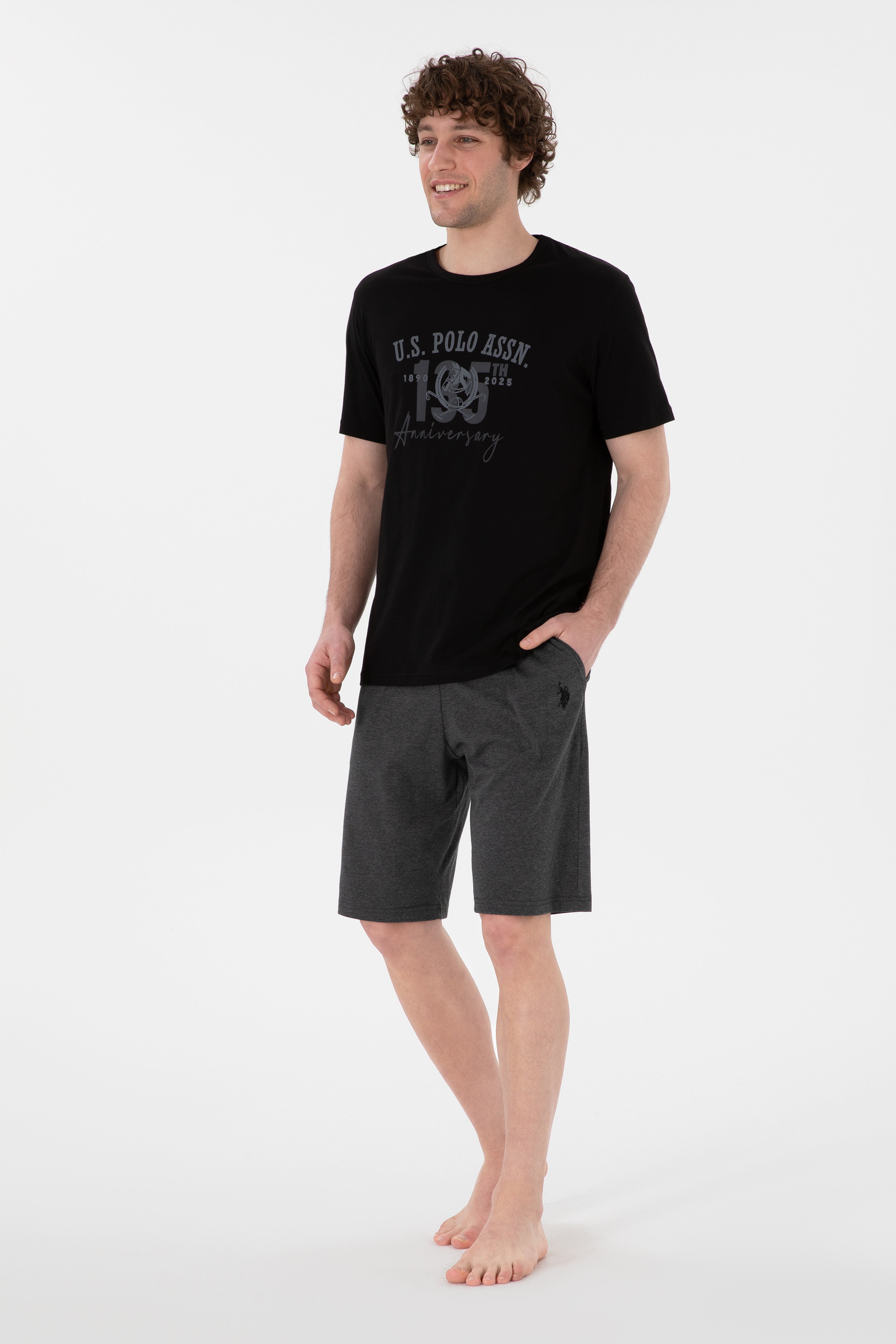 Erkek Bisiklet Yaka Siyah Pijama Takımı - Image 4