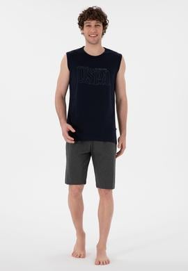 Erkek Bisiklet Yaka Lacivert Pijama Takımı - 50309807003