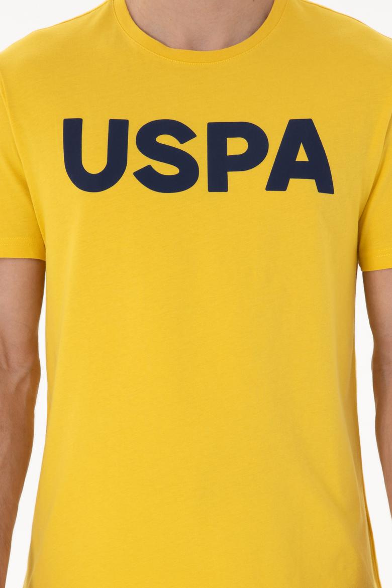 Erkek Regular Fit Bisiklet Yaka Koyu Sarı Basic Tişört - 50297988239