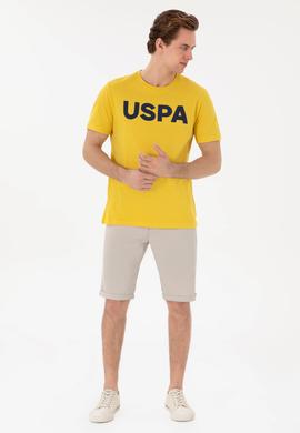 Erkek Regular Fit Bisiklet Yaka Koyu Sarı Basic Tişört - 50297988239