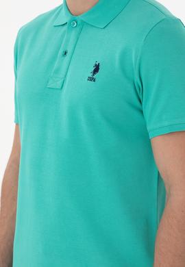 Erkek Slim Fit Polo Yaka Mint Basic Tişört - 50298041060