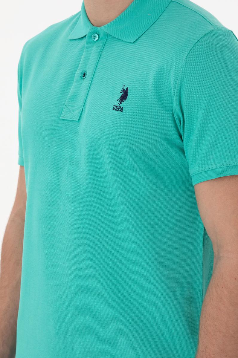 Erkek Slim Fit Polo Yaka Mint Basic Tişört