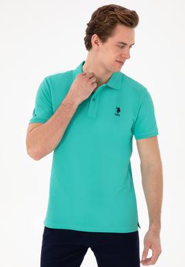 Erkek Slim Fit Polo Yaka Mint Basic Tişört - 50298041060