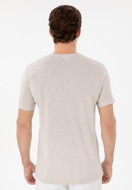 Erkek Regular Fit Bisiklet Yaka Modal Taş Basic Tişört - 50298033118