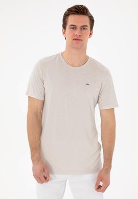 Erkek Regular Fit Bisiklet Yaka Modal Taş Basic Tişört - 50298033118