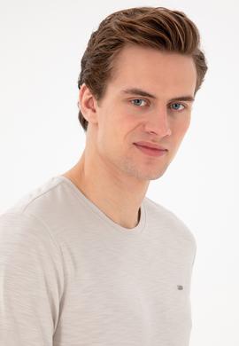 Erkek Regular Fit Bisiklet Yaka Modal Taş Basic Tişört - 50298033118