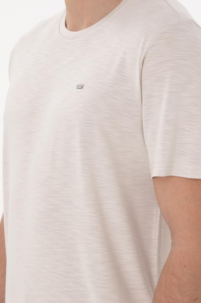 Erkek Regular Fit Bisiklet Yaka Modal Taş Basic Tişört