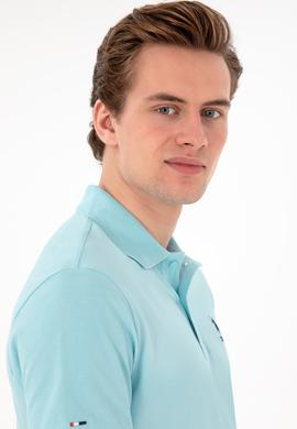 Erkek Slim Fit Polo Yaka Aqua Basic Tişört - 50298011147