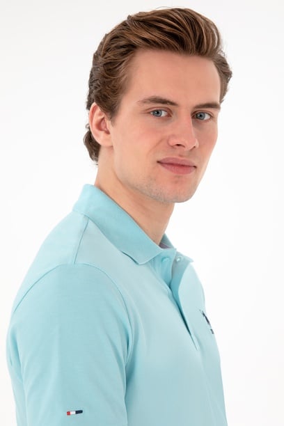 Erkek Slim Fit Polo Yaka Aqua Basic Tişört