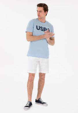 Erkek Regular Fit Bisiklet Yaka Açık Mavi Basic Tişört - 50297988036