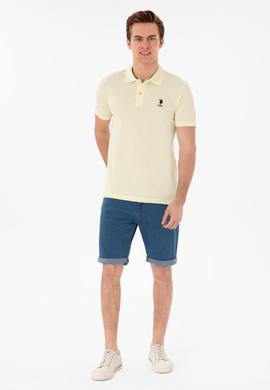 Erkek Slim Fit Polo Yaka Limon Basic Tişört - 50307699011