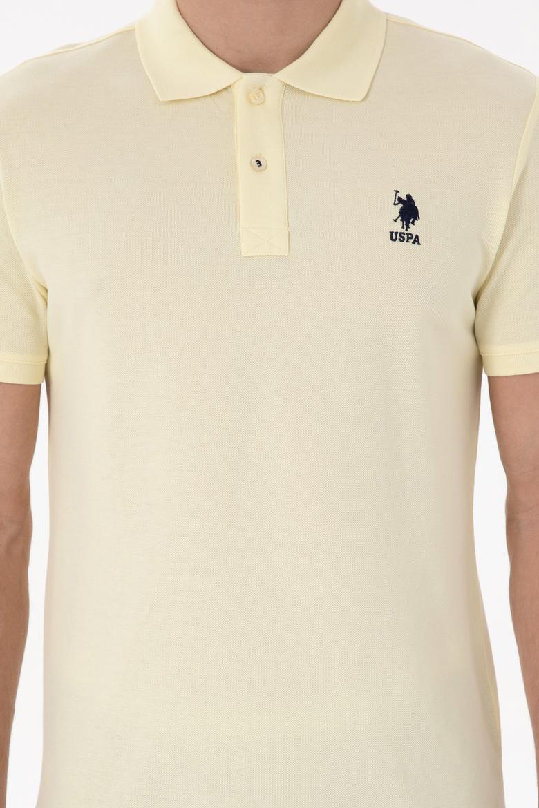 Erkek Slim Fit Polo Yaka Limon Basic Tişört - 50307699011