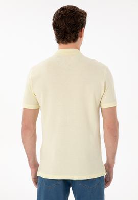 Erkek Slim Fit Polo Yaka Limon Basic Tişört - 50307699011