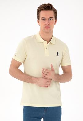 Erkek Slim Fit Polo Yaka Limon Basic Tişört - 50307699011
