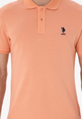Erkek Slim Fit Polo Yaka Somon Basic Tişört - 50298041379