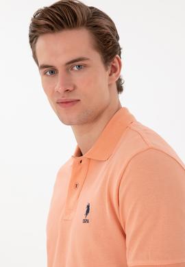 Erkek Slim Fit Polo Yaka Somon Basic Tişört - 50298041379