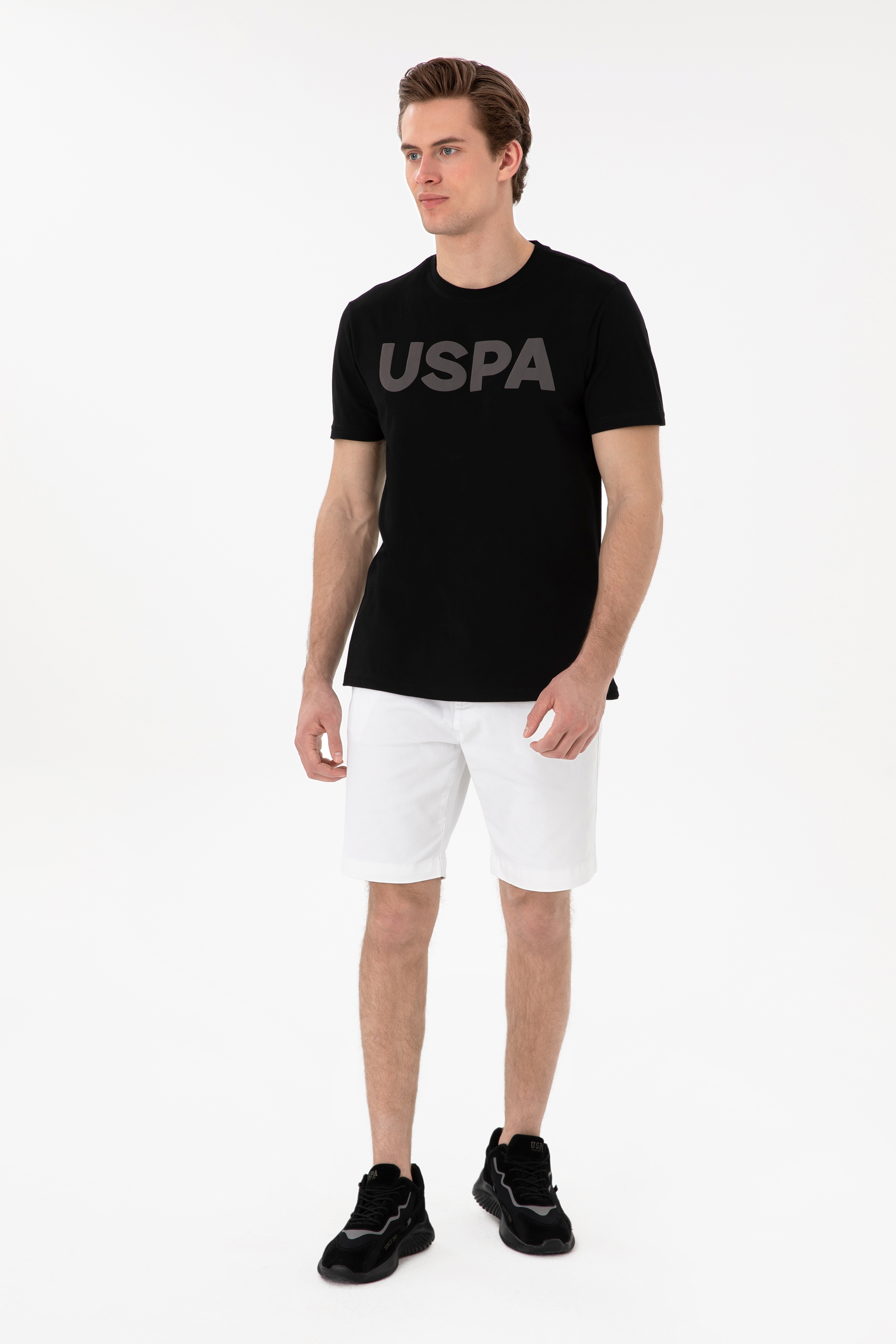 Erkek Regular Fit Bisiklet Yaka Siyah Basic Tişört - Image 4
