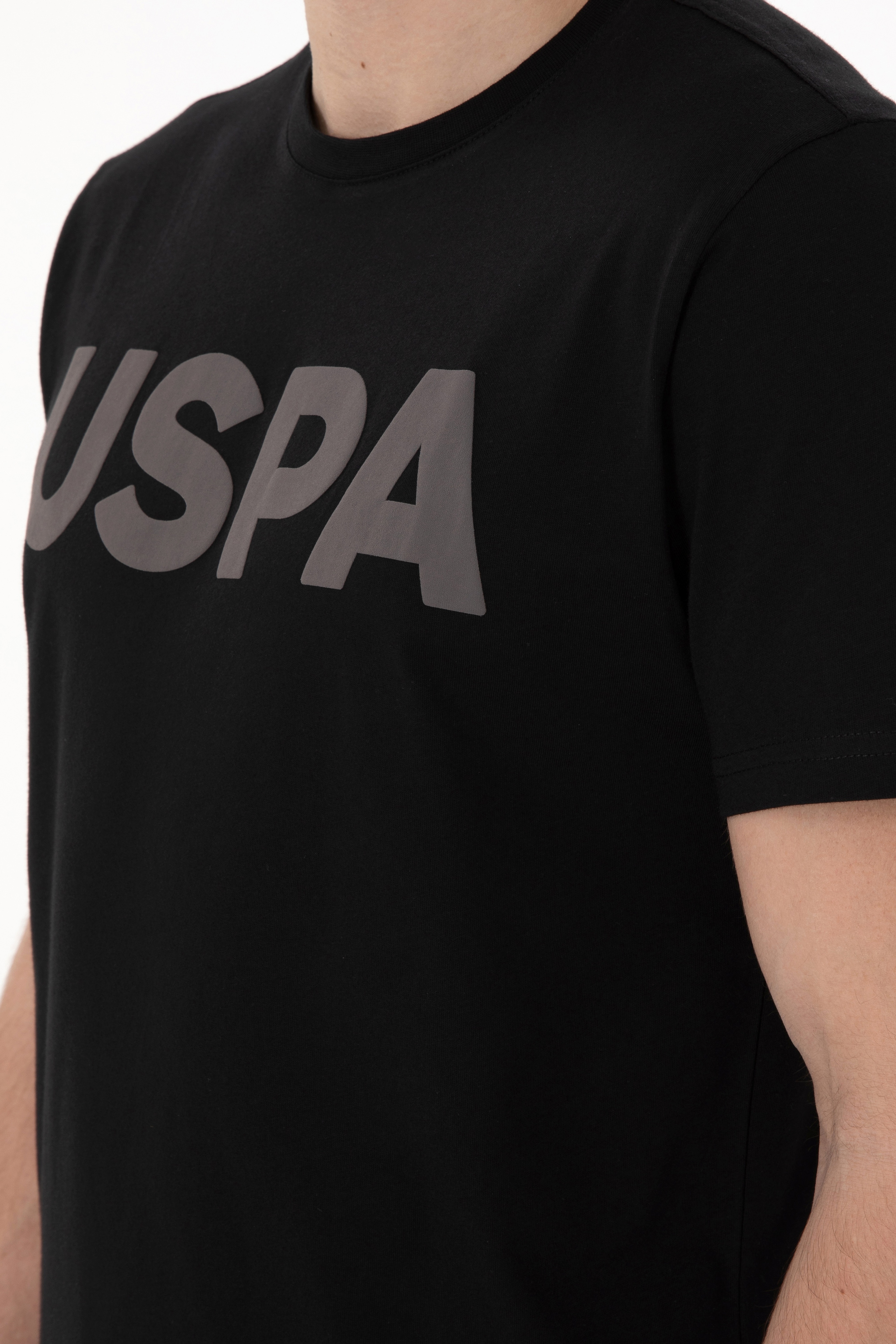 Erkek Regular Fit Bisiklet Yaka Siyah Basic Tişört - Image 7