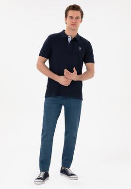 Erkek Regular Fit Polo Yaka Lacivert Basic Tişört - 50298031091