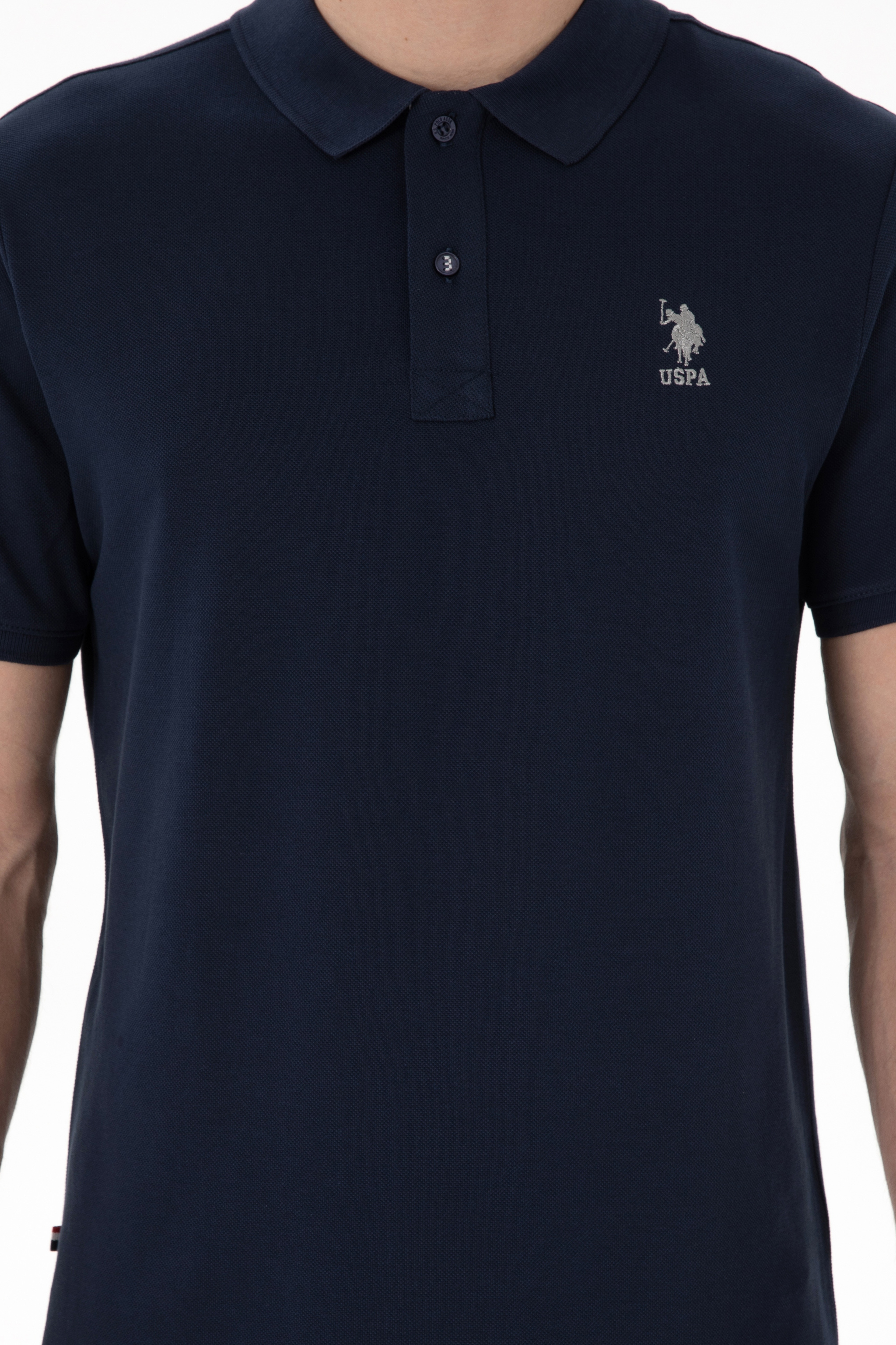 Erkek Regular Fit Polo Yaka Lacivert Basic Tişört - Image 6