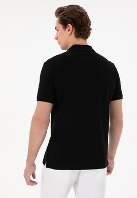 Erkek Regular Fit Polo Yaka Siyah Basic Tişört - 50298031016