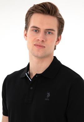 Erkek Regular Fit Polo Yaka Siyah Basic Tişört - 50298031016