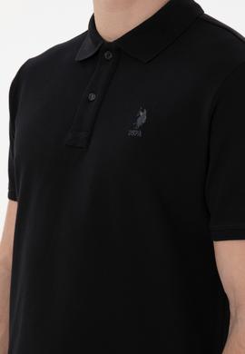 Erkek Regular Fit Polo Yaka Siyah Basic Tişört - 50298031016