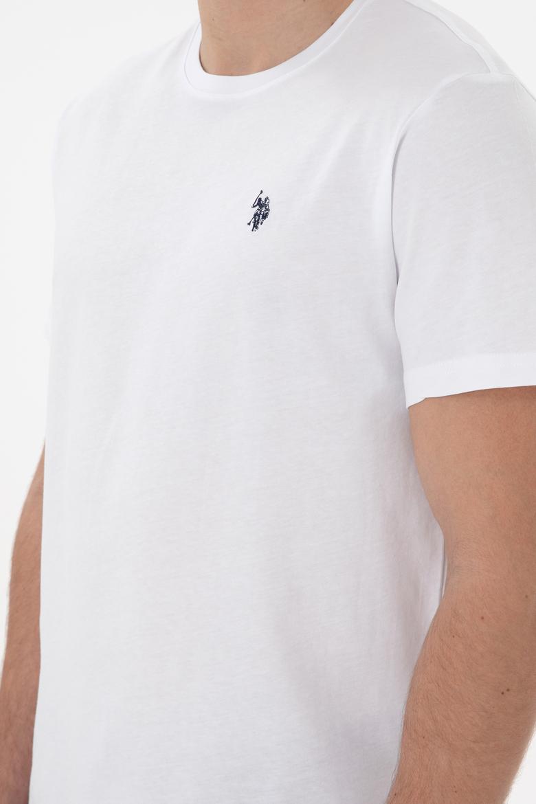 Erkek Regular Fit Bisiklet Yaka Beyaz Basic Tişört - 50298035027