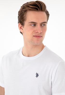 Erkek Regular Fit Bisiklet Yaka Beyaz Basic Tişört - 50298035027