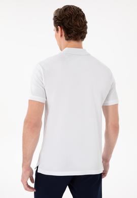 Erkek Slim Fit Polo Yaka Beyaz Basic Tişört - 50298041001