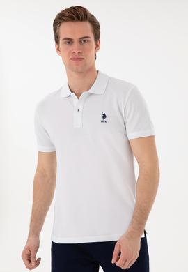 Erkek Slim Fit Polo Yaka Beyaz Basic Tişört - 50298041001