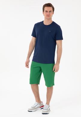 Erkek Regular Fit Bisiklet Yaka Modal Lacivert Basic Tişört - 50298033144