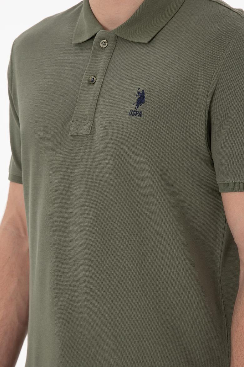 Erkek Regular Fit Polo Yaka Koyu Haki Basic Tişört - 50298031295