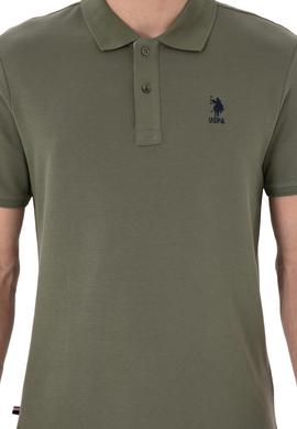 Erkek Regular Fit Polo Yaka Koyu Haki Basic Tişört - 50298031295