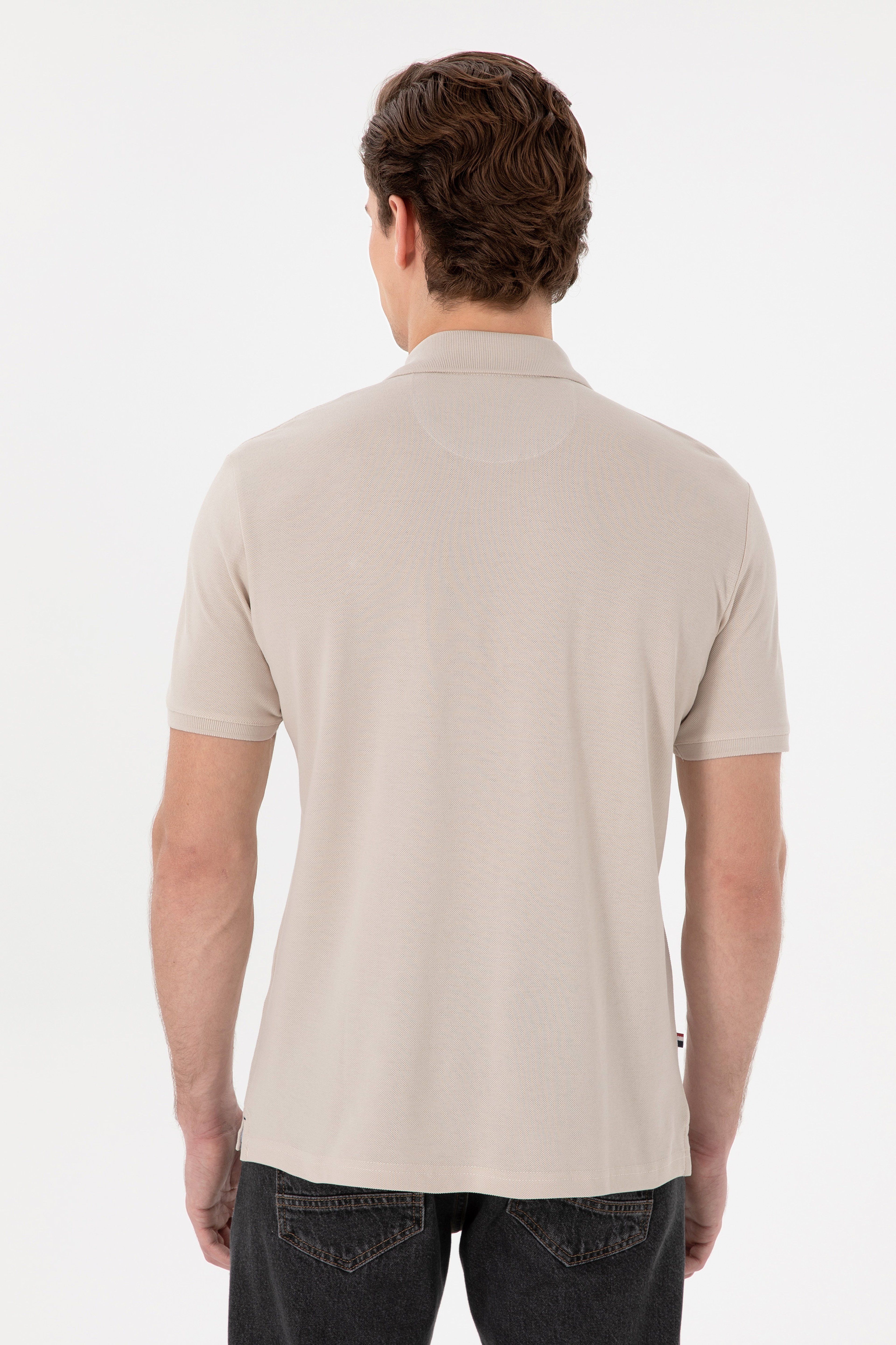 Erkek Regular Fit Polo Yaka Taş Basic Tişört