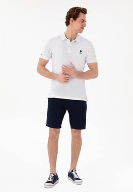 Erkek Slim Fit Polo Yaka Beyaz Basic Tişört - 50298041001