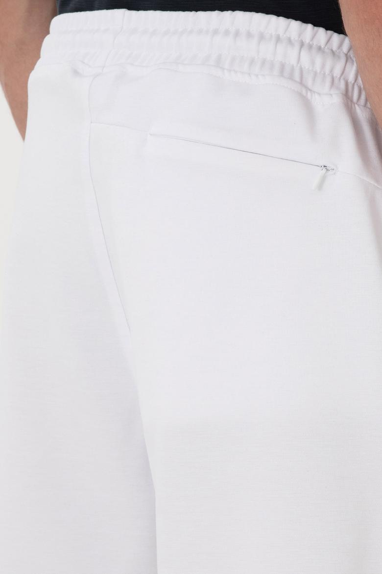 Erkek Regular Fit Beyaz Örme Şort - 50300078029