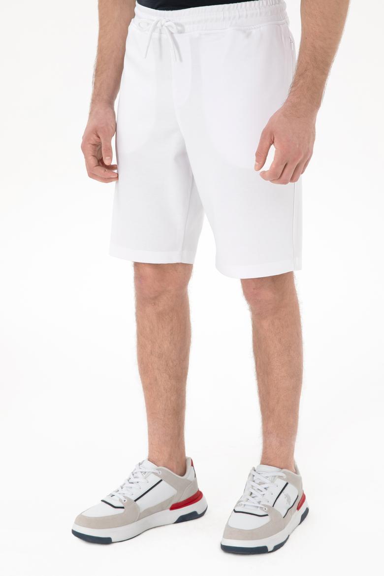 Erkek Regular Fit Beyaz Örme Şort - 50300078029