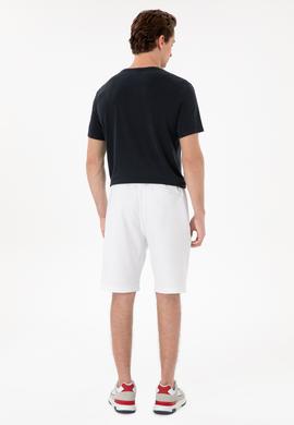 Erkek Regular Fit Beyaz Örme Şort - 50300078029
