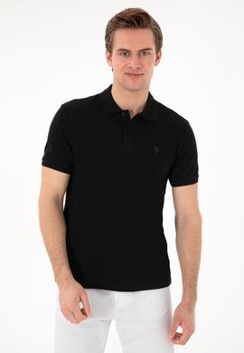 Erkek Slim Fit Polo Yaka Siyah Basic Tişört - 50297984010