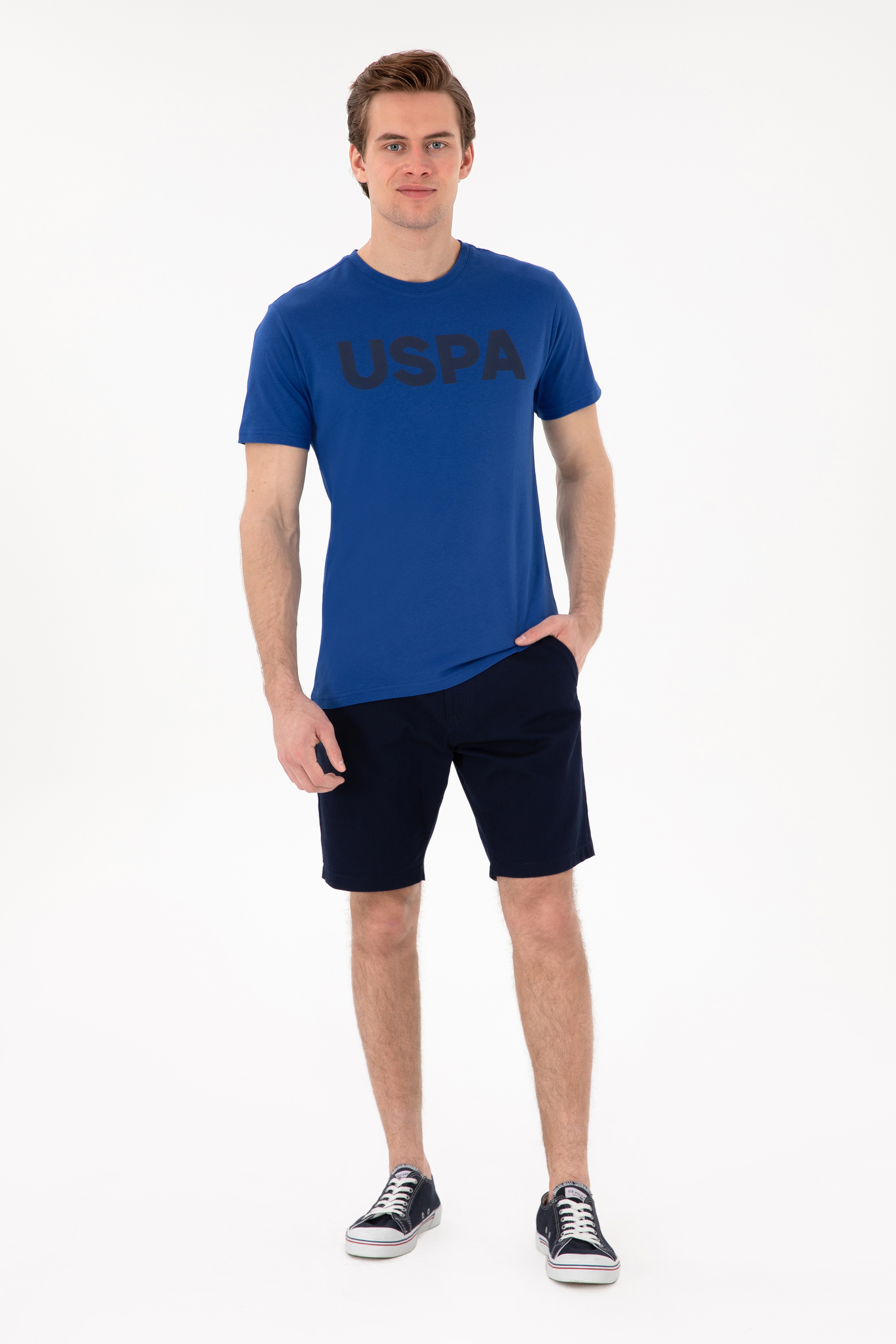 Erkek Regular Fit Bisiklet Yaka Saks Basic Tişört